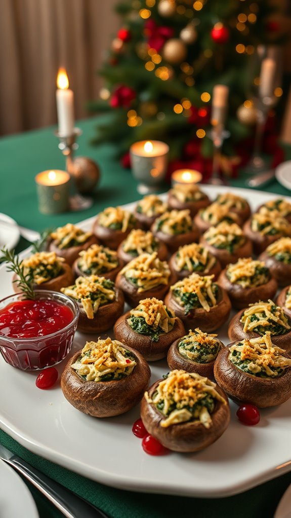 spinach artichoke stuffed mushrooms