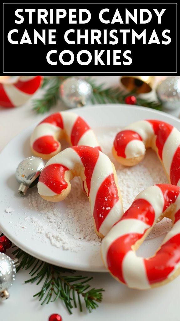 Striped Candy Cane Christmas Cookies