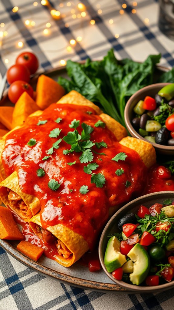 sweet potato black bean enchiladas