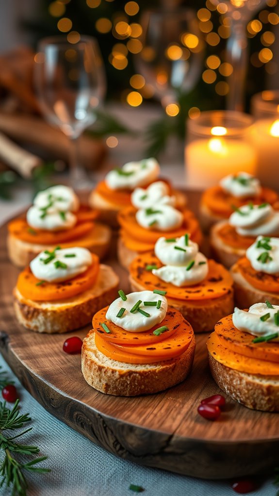sweet potato goat cheese crostini