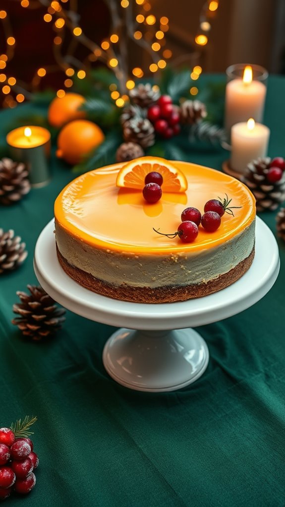 tangerine cheesecake with crust