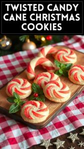Twisted Candy Cane Christmas Cookies