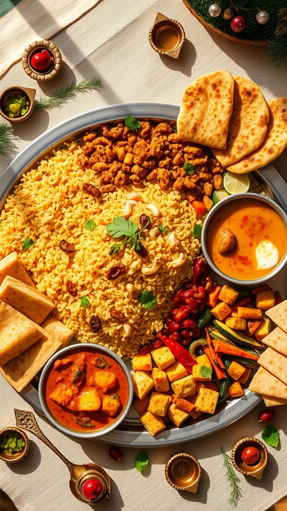 vibrant indian festive platter