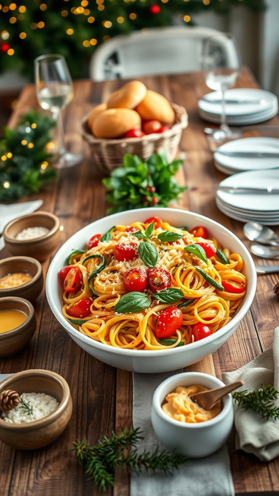 vibrant vegetable pasta dish