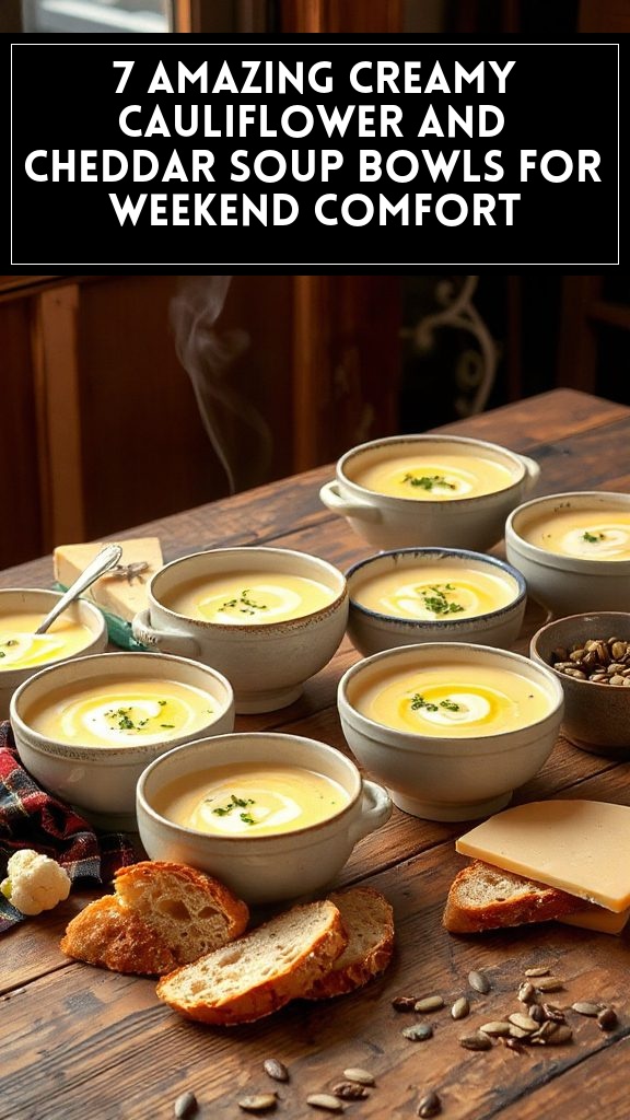 7 Amazing Creamy Cauliflower and Cheddar Soup Bowls for Weekend Comfort