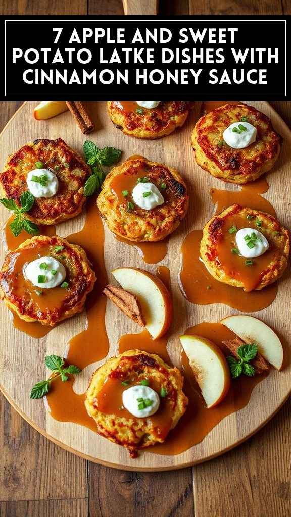 7 Apple and Sweet Potato Latke Dishes With Cinnamon Honey Sauce