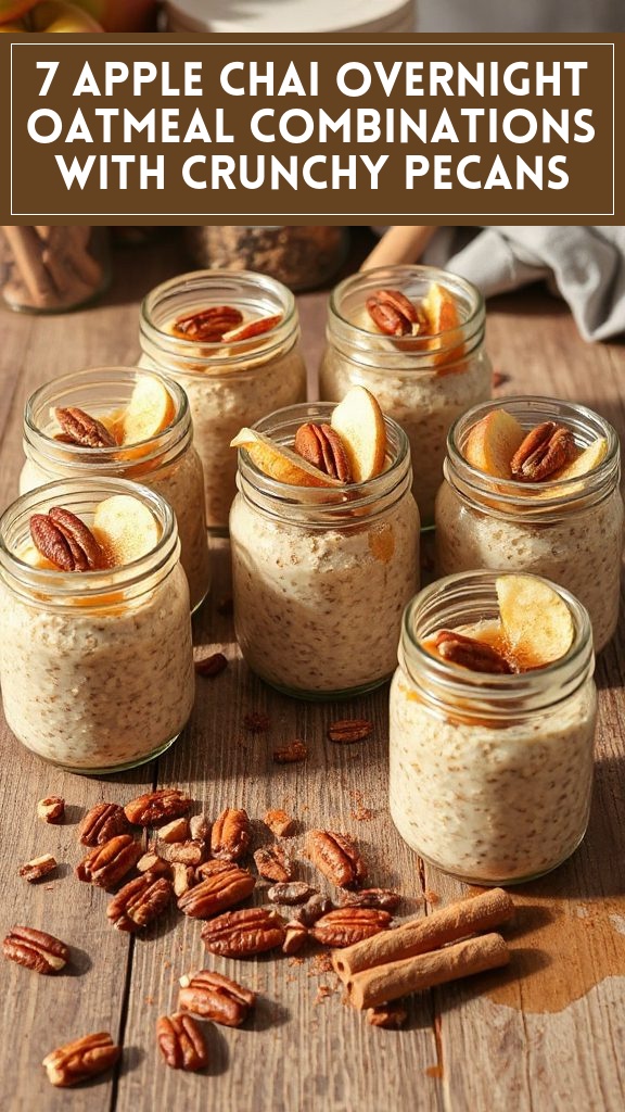 7 Apple Chai Overnight Oatmeal Combinations With Crunchy Pecans