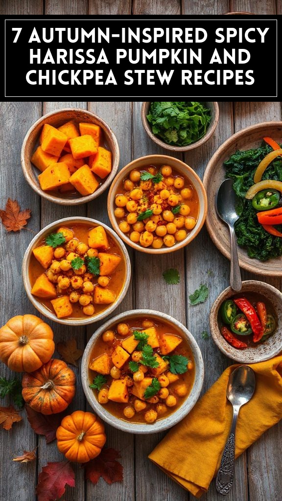 7 Autumn-Inspired Spicy Harissa Pumpkin and Chickpea Stew Recipes