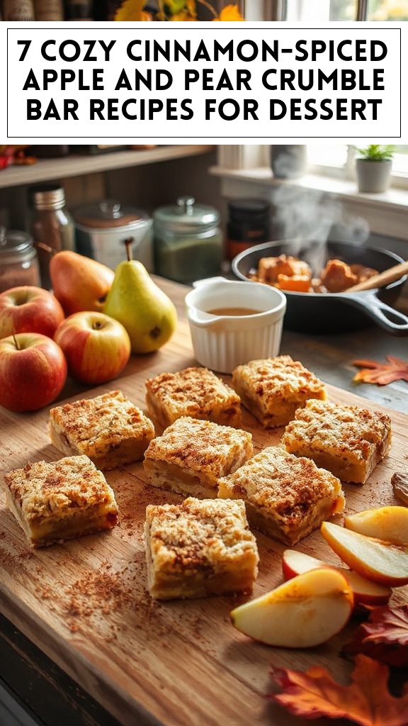 7 Cozy Cinnamon-Spiced Apple and Pear Crumble Bar Recipes for Dessert