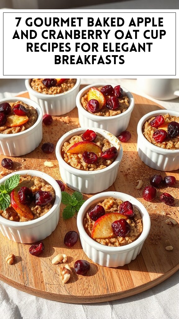 7 Gourmet Baked Apple and Cranberry Oat Cup Recipes for Elegant Breakfasts