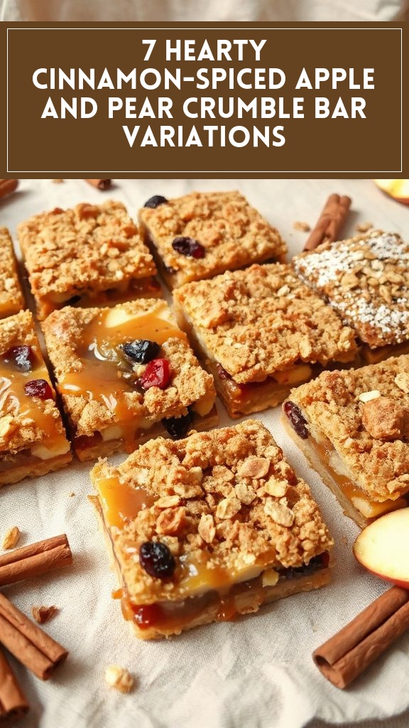 7 Hearty Cinnamon-Spiced Apple and Pear Crumble Bar Variations
