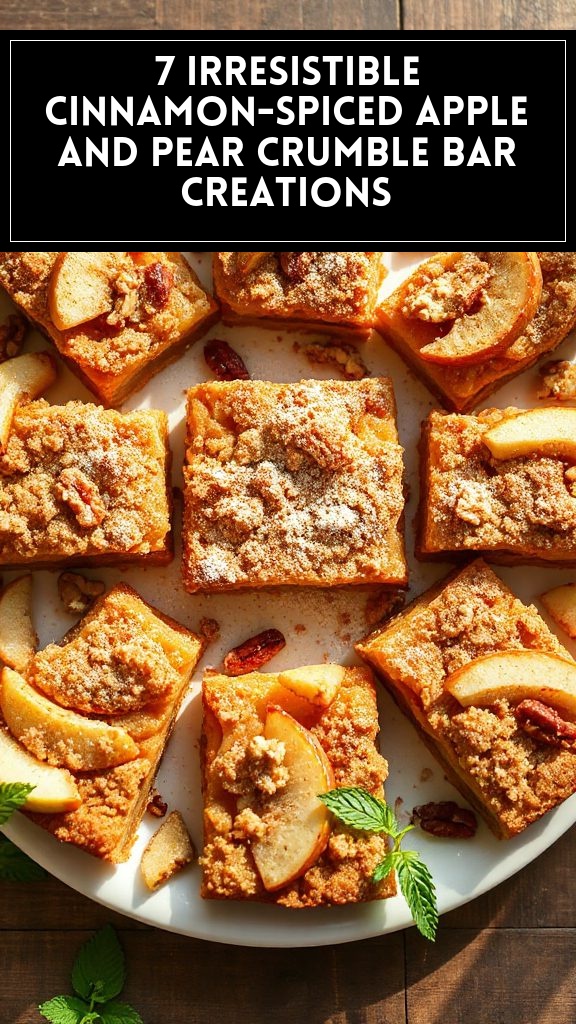 7 Irresistible Cinnamon-Spiced Apple and Pear Crumble Bar Creations