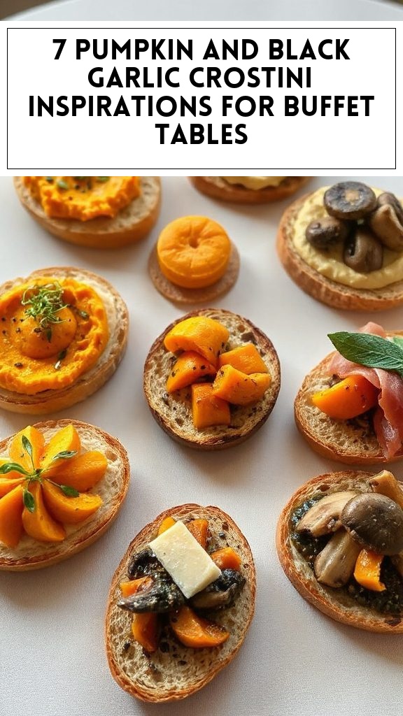 7 Pumpkin and Black Garlic Crostini Inspirations for Buffet Tables